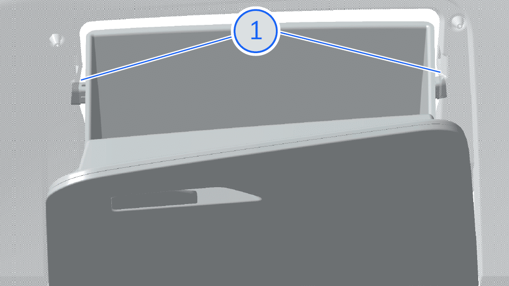 Mở hộp đựng găng tay v&agrave; nhẹ nh&agrave;ng đẩy 2 kẹp b&ecirc;n để th&aacute;o rời 