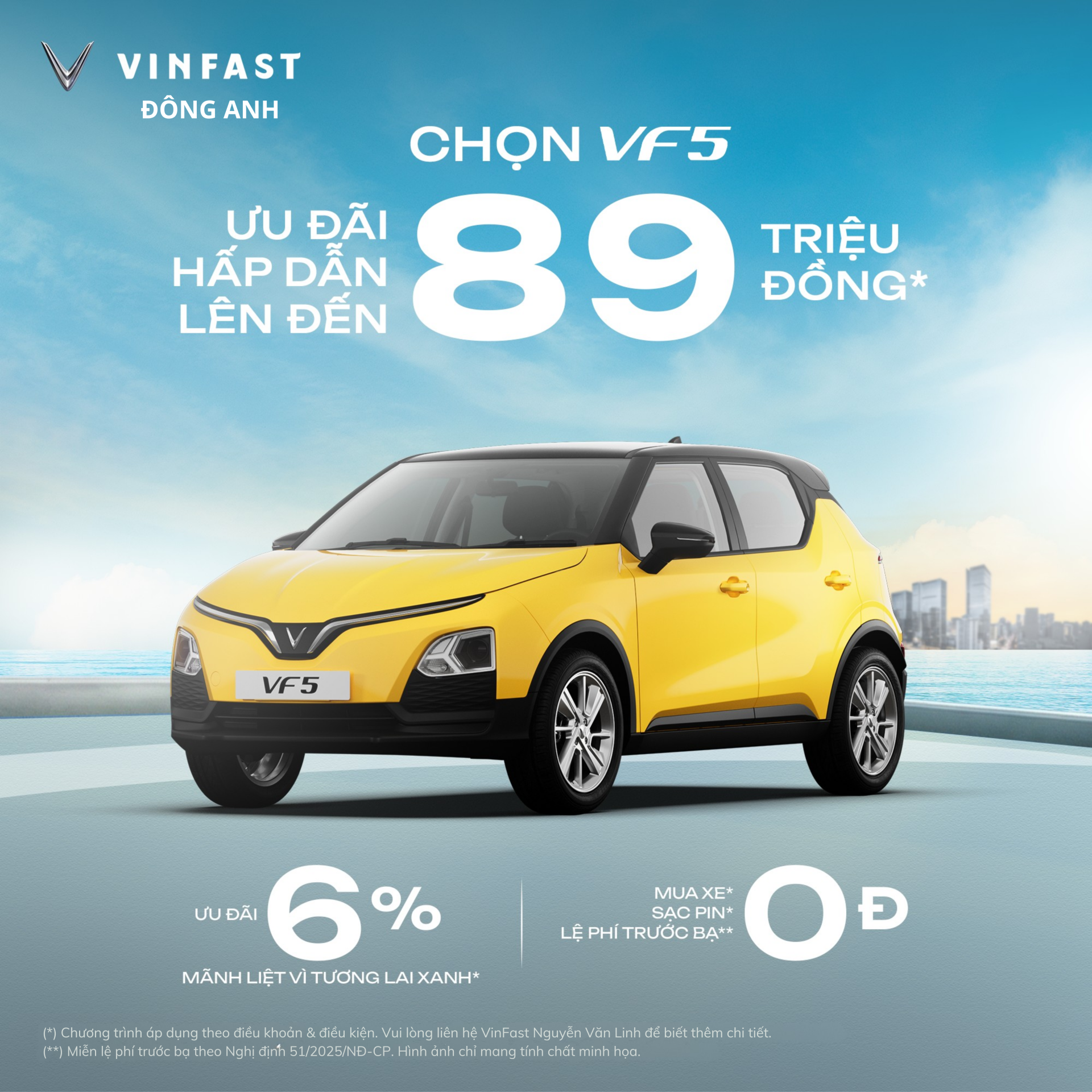 Ưu đ&atilde;i d&ograve;ng VF 5 l&ecirc;n đến 89 triệu đồng 